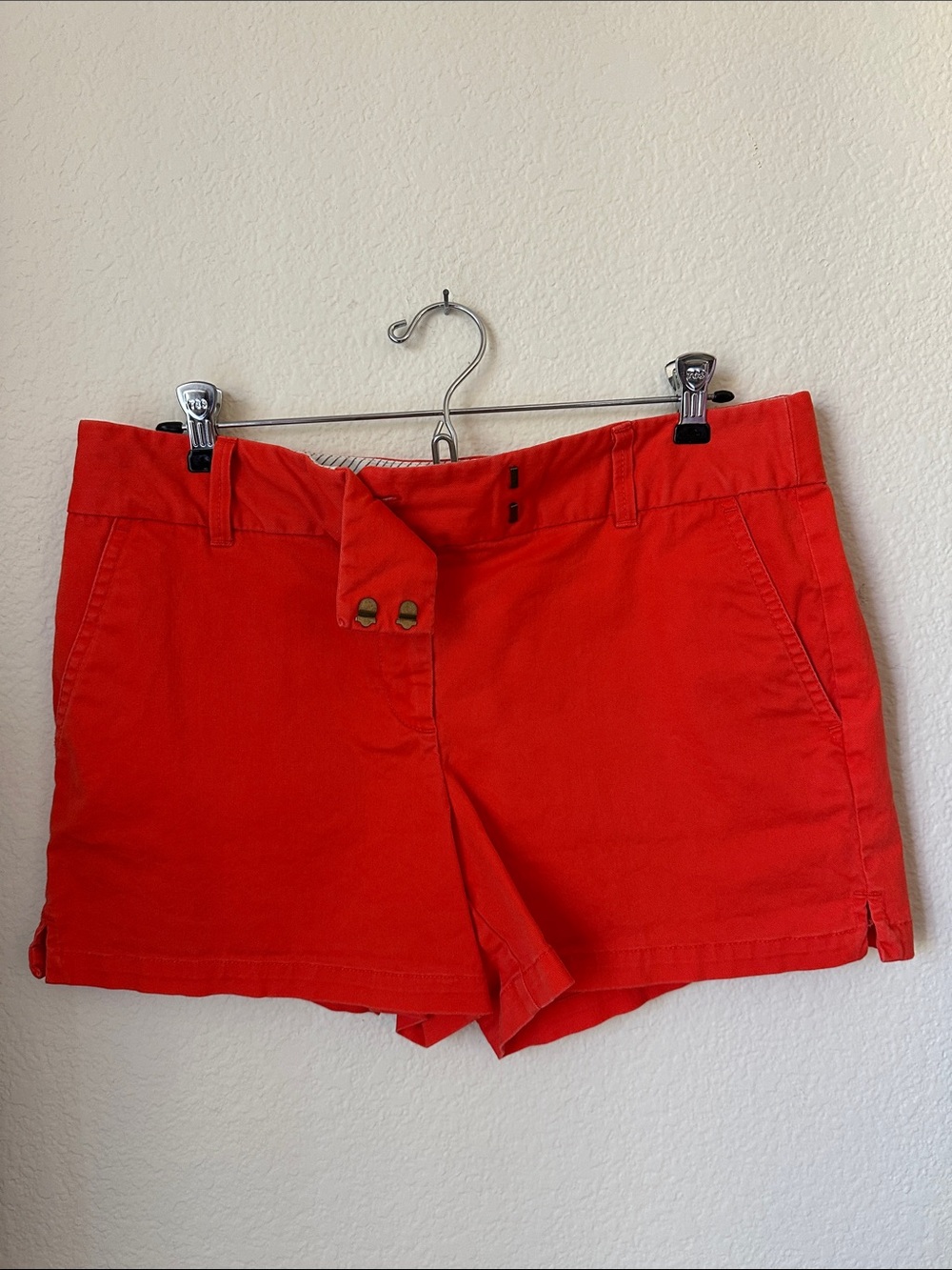 LOFT Bright Red Cotton Bermuda Shorts